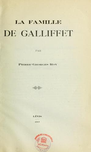 Tapa de La famille de Galliffet