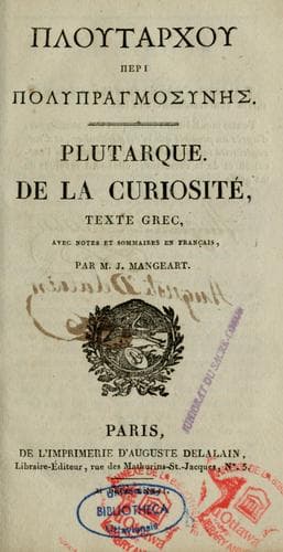 Tapa de De la curiosité