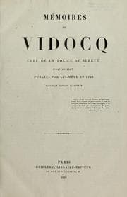 Tapa de Mémoires de Vidocq