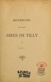 Tapa de Recherches sur les sires de Tilly