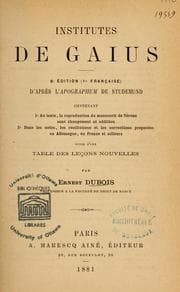 Tapa de Institutes de Gaius