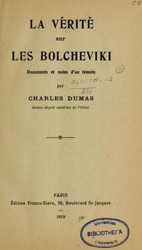 Tapa de La vérité sur les Bolcheviki