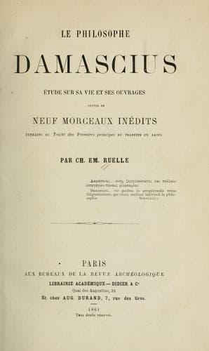 Tapa de Le philosophe Damascius