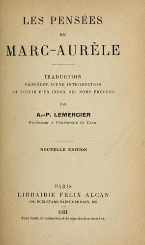 Tapa de Les pensées de marc-Auréle