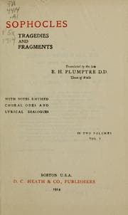 Tapa de Sophocles Tragedies and fragments