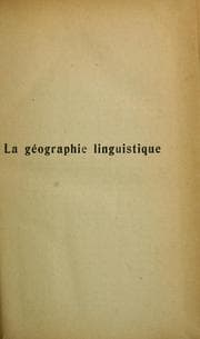 Tapa de La géographie linguistique