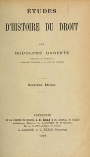 Tapa de Études d'histoire du droit