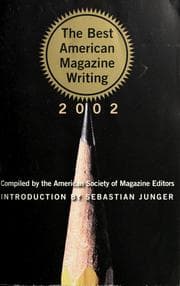 Tapa de The best American magazine writing, 2002