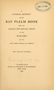Tapa de A Literal reprint of the Bay Psalm book