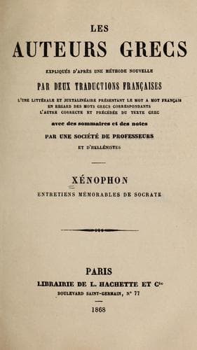 Tapa de Entretiens mémorables de Socrate