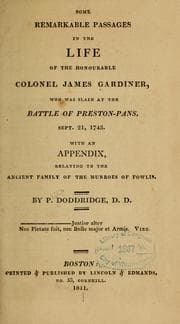Tapa de Some remarkable passages in the life of the Honourable Colonel James Gardiner, who was slain at the battle of Prestonpans, Sept. 21, 1745