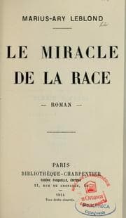 Tapa de Le miracle de la race