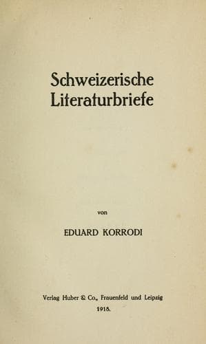 Tapa de Schweizerische Literaturbriefe