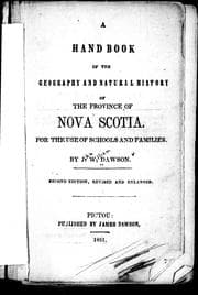 Tapa de A hand book of the geography and natural history of the province of Nova Scotia, for the use of schools and families
