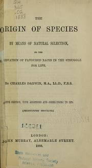 Tapa de The origin of species by means of natural selection, or, The preservation of favoured races in the struggle for life