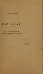 Tapa de The origin of M'Fingal