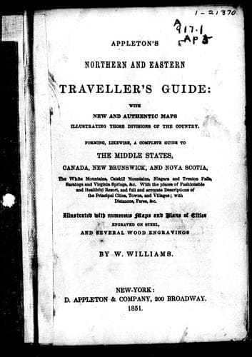 Tapa de Appleton's northern and eastern traveller's guide