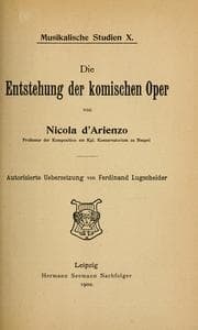 Tapa de Die entstehung der komischen oper