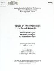 Tapa de Spread of (mis)Information in social networks