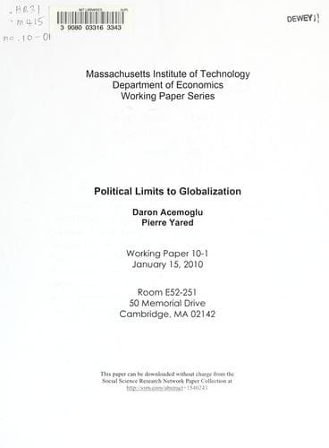 Tapa de Political limits to globalization