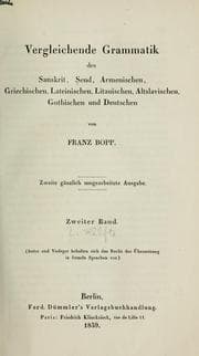Tapa de Vergleichende Grammatik des Sanskrit, Send, Griechischen, Lateinischen, Litauischen, Altslavischen, Gothischen und Deutschen