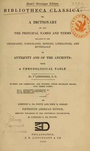 Tapa de Bibliotheca classica