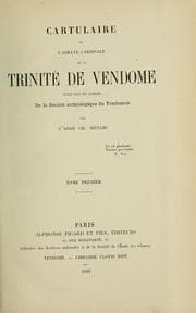Tapa de Cartulaire de l'abbaye cardinale de la Trinité de Vendôme