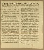 Tapa de D. Jose Fernando de Abascal y Sousa