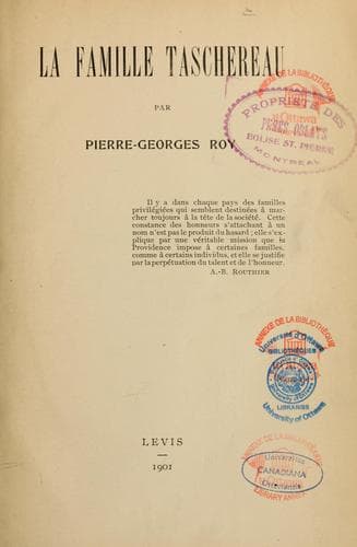 Tapa de La famille Taschereau