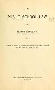 Tapa de The public school law of North Carolina