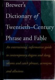 Tapa de Brewer's dictionary of 20th-century phrase and fable