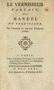 Tapa de Le vernisseur parfait, ou, Manuel du vernisseur