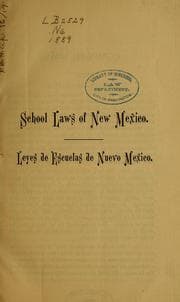 Tapa de Compilation of the school laws of New Mexico