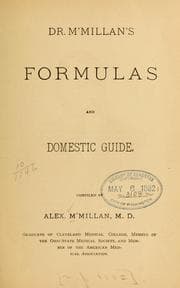 Tapa de Dr. M'Millan's formulas and domestic guide