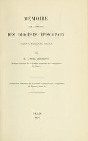 Tapa de Mémoire sur l'Origine des diocèses épiscopaux dans l'ancienne Gaule