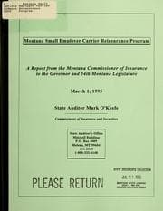 Tapa de Montana Small Employer Carrier Reinsurance Program