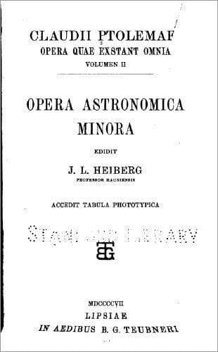 Tapa de Claudii Ptolemaei Opera quae exstant omnia