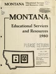 Tapa de Montana educational services and resources, 1980