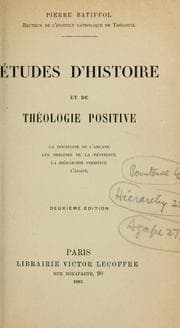 Tapa de Études d'histoire et de théologie positive [1er série]