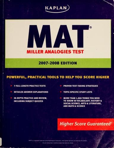 Tapa de MAT, Miller analogies test