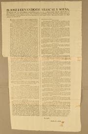 Tapa de D. Jose Fernando de Abascal y Sousa, marques de la Concordia Española del Peru, caballero Gran Cruz de la real y distinguida Orden Española de Cárlos III, y de la Militar de Santiago, teniente general de los reales exércitos, virey, gobernador y capitan general del Perú, superintendente subdelegado de Real Hacienda, presidente de la Real Audiencia de Lima &c. &c.  Por quanto se me ha comunicado la órden de la Regencia del reyno, decreto de las Córtes generales y extraordinarias, é instruccion siguientes