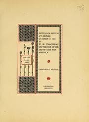 Tapa de Notes for speech at dinner, October 11, 1855