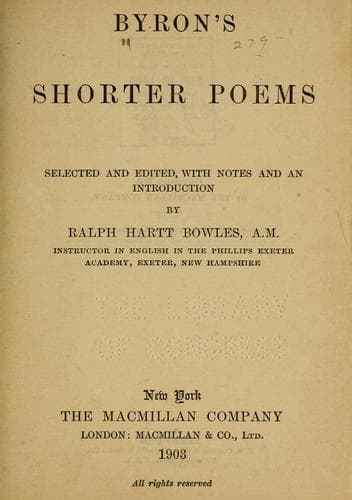Tapa de Byron's shorter poems