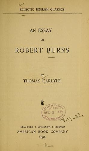 Tapa de An  essay on Robert Burns