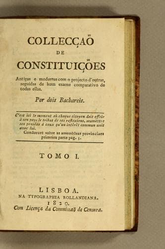 Tapa de Colleccão de constituicões