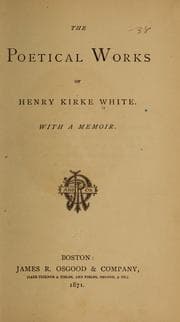 Tapa de The poetical works of Henry Kirke White