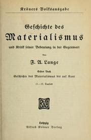 Tapa de Geschichte des materialismus und kritik seiner bedeutung in der gegenwart
