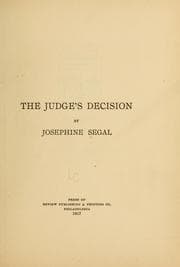 Tapa de The judge's decision