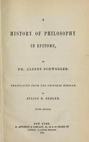 Tapa de A history of philosophy in epitome