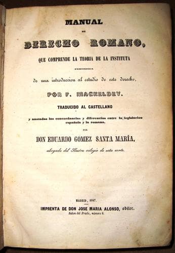 Tapa de MANUAL DE DERECHO ROMANO